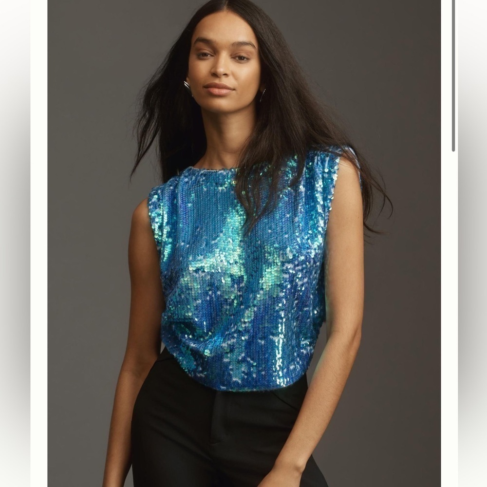 NWT Pilcro Sequin Muscle Cashmere Sweater
Vest